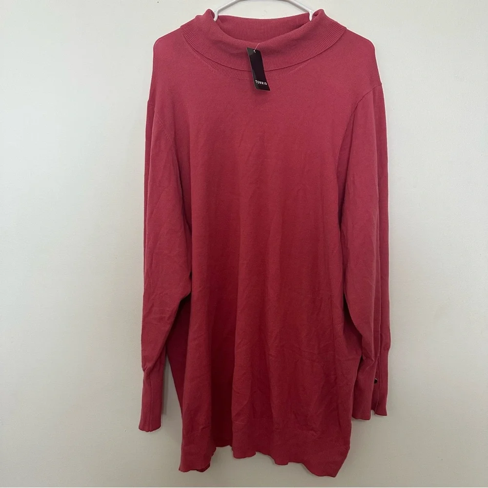 Torrid Everyday Soft Turtleneck Pullover Sweater in Holly Berry size 5X NWT - Picture 1 of 7